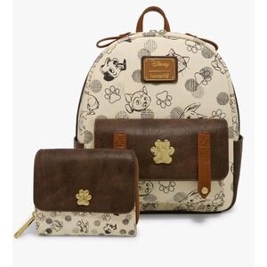 NWT Exclusive Loungefly Disney Pets DOGS & CATS Mini Backpack‎ & WALLET SET!